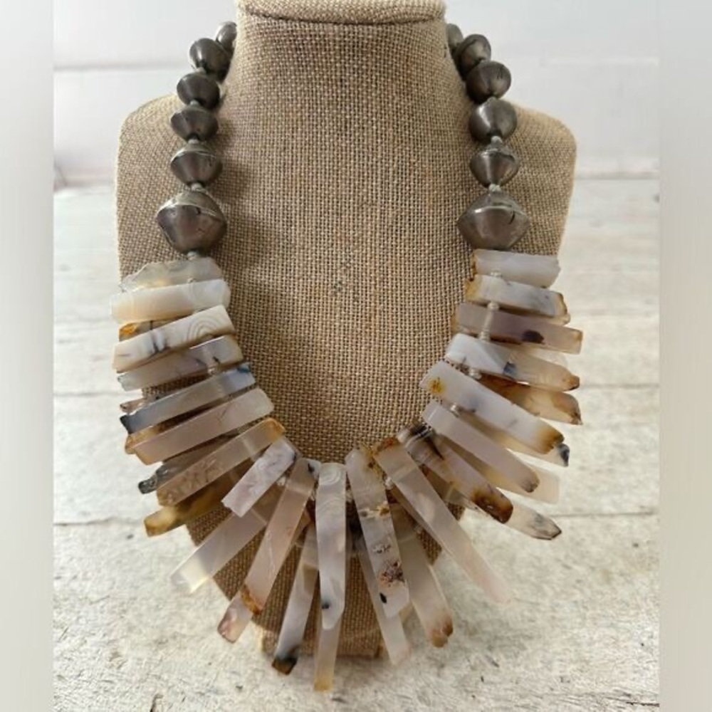 NEST Crystal Layered Fringe Necklace